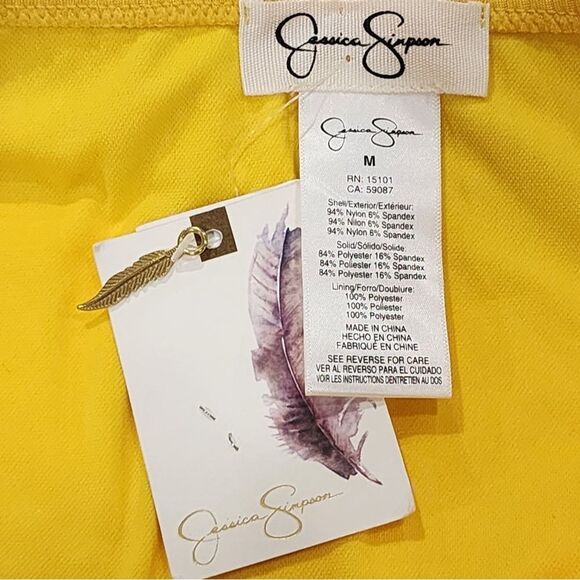 Jessica Simpson Womens Yellow And Blue Belted Tankini Bottom Size M‎ New - Picture 5 of 7